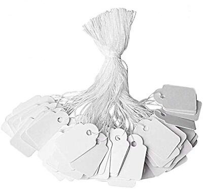 #ad 500 Pcs Writable White Price Tags w Strings for Gift Clothing Yard Garage Sale $15.70