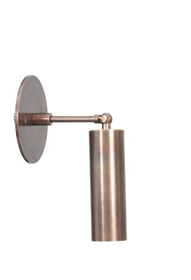 #ad 1 light Italian Cylindrical Modern Wall Sconce Mid Century Brass Wall Fixture $169.00