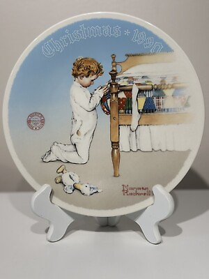 #ad “A Christmas Prayer” Vintage 1990 Norman Rockwell Knowles Collector Plate $25.00