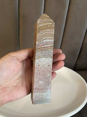 #ad Thousands Layer Picture Jasper Tower 15.5 264g Tall Natural Crystal Stone Pink GBP 22.05