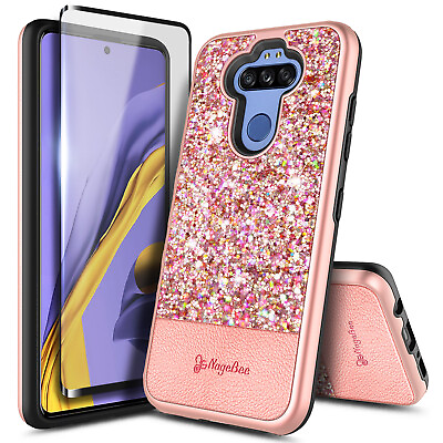 #ad For LG K8X 2020 Case Glitter Bling Phone Cover Tempered Glass Protector $8.99