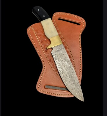 #ad Custom Hunting Knife Damascus 9quot; Leather Sheath $24.90