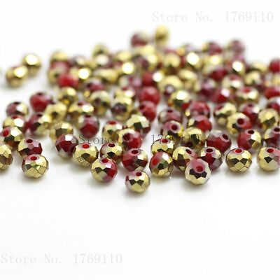 #ad Faceted Crystal Glass Bead Loose Spacer Round Beads Jewelry Making 3*4mm 125Pcs $7.61