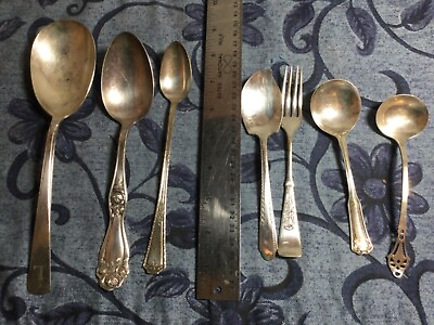 #ad Vintage Assortment of Silverplate Sterling Pieces $19.95