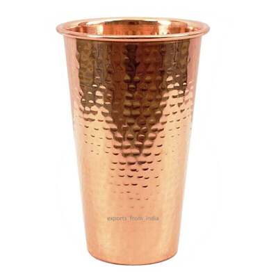 #ad Pure Copper Drinking Tumbler Hammered Water Glass Ayurveda Health Benefits 400ML $12.45