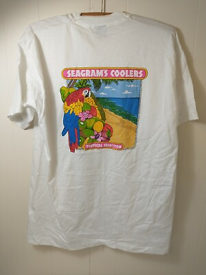 #ad Seagrams Shirt Adult XL Screen Stars Best White Coolers Tropical VTG Liquor $10.00