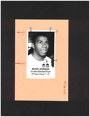 #ad Vintage Magic Johnson LA Lakers Type 1 2.75x4.5 Portrait Original Photo $25.00
