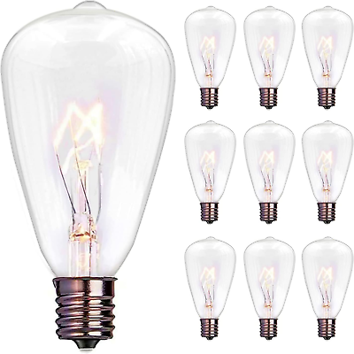 #ad ST38 Outdoor Light Replacement Bulbs Clear Glass and Tungsten Filament Bulbs $16.32