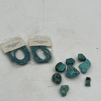 #ad Arizona Blue Turquoise 269 Ct 8 Pcs Natural Rough Nugget Loose Gemstone Lot $37.46