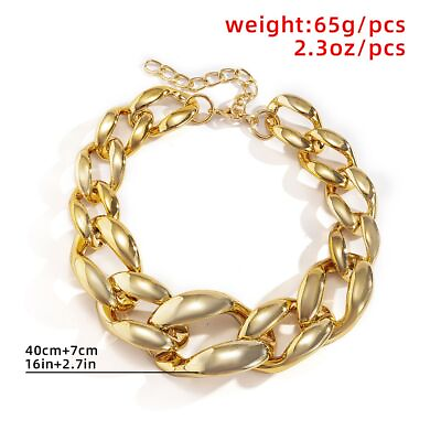 #ad Choker Necklace Collar Women Hip Hop Chunky Chain Jewelry Fashion Accessories $13.02