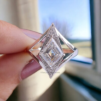 #ad 1.65 CT Kite Cut Colorless Moissanite Gold Ring Art Deco Vintage Ring FD27 $260.70