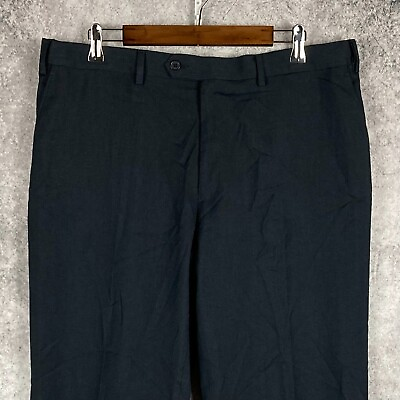 #ad IZOD mens extensible waist straight leg dress pants 38x30 dark blue $20.99