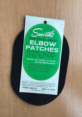 #ad Vintage Smiths Genuine Leather Elbow Patches Set Black Suede Finish Cowhide USA $9.00
