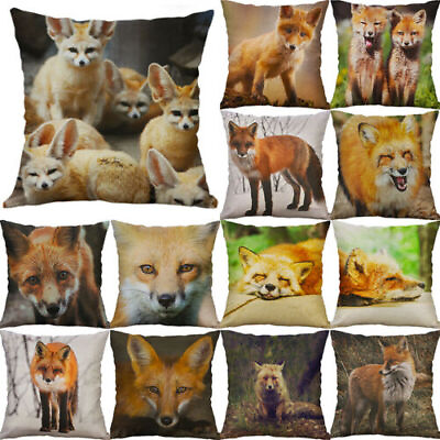 #ad 18quot; decor sofa pillow case waist Pattern Fox cushion Home cover $7.76