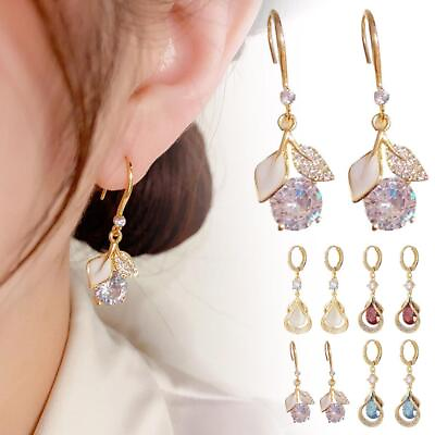 #ad Vintage Luxurious Geometric Crystal Long Water Drop Earrings Gifts Sell $5.51