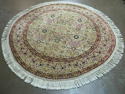 #ad 6#x27; Handmade Fine Indian Wool Rug Carpet Round Silk Accent Beauty $1049.30