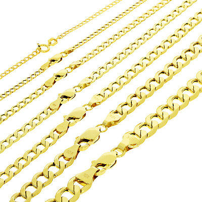 #ad 10K Yellow Gold 2mm 7.5mm Curb Cuban Chain Link Necklace or Bracelet 7quot; 30quot; $86.99