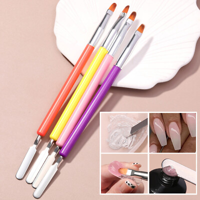 #ad UV Tips Nail Art Pen Slice Brush Dual Ended Slice Shape Nail Extension Tool 1pc❀ $1.49