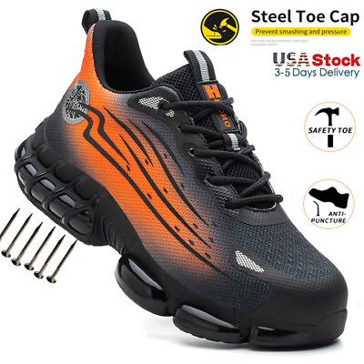 #ad Indestructible Mens Work Shoes Steel Toe Shoes Breathable Sneakers Safety Boots $43.23
