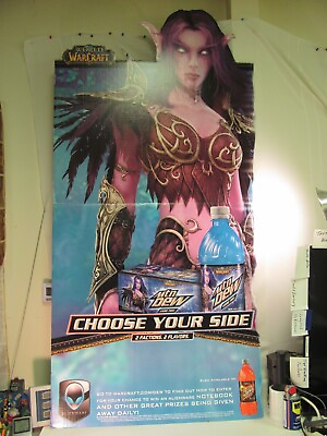 #ad RARE Mountain MTN DEW World of Warcraft GAME FUEL Display Poster Standee Wild $1499.99