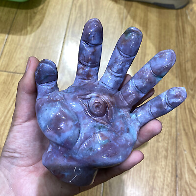 #ad 1pc Natural Ocean Jasper Quartz Carved hand Skull Crystal Reiki Gem healing $129.11