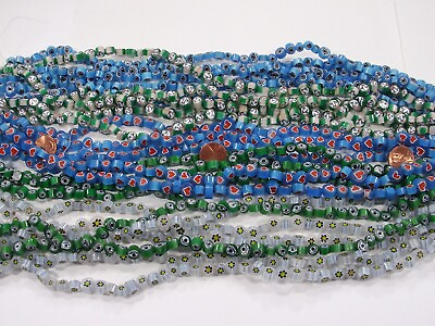 #ad 20 Strands 15quot; Assorted India Handmade Chevron Glass Beads Bulk Lot TPX 5 ⭐ $35.00