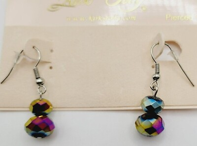 #ad KIRKS FOLLY EARRINGS RAINBOW AB CRYSTAL PRISM DELIGHT FRENCH WIRE $40.60