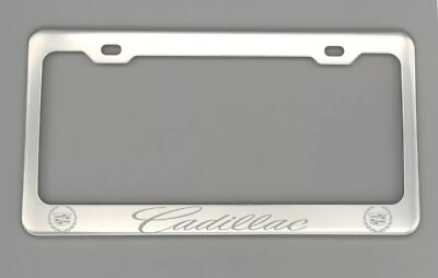 #ad CADILLAC LICENSE PLATE FRAME Laser Engraved Anodized Aluminum $11.95