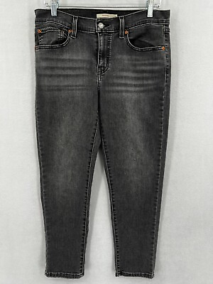 #ad Levis Boyfriend Jeans Womens SIze 30x27 Black Srtretch $30.95