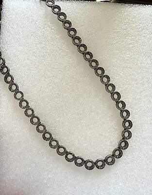 #ad Sterling amp; Marcasite Circle Link Necklace Choker $64.99