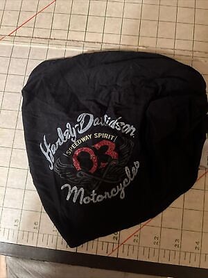#ad Harley Davidson Women#x27;s Black Headwrap Speedway Spirit #03 w red Gem#x27;s $19.99
