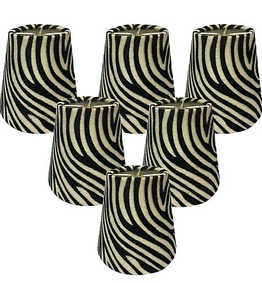 #ad Royal Designs Zebra Small Chandelier Shades Set 6 NWT $49.99