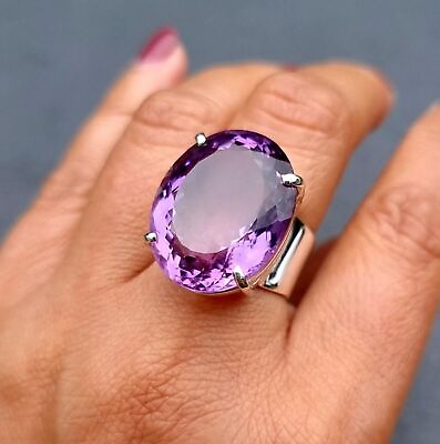 #ad Amethyst Ring 925 Sterling Silver Statement Handmade Women Gift Ring AllSize B40 $14.39