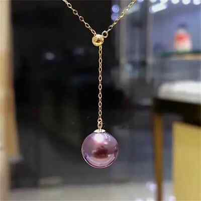 #ad Stunning 18quot; AAA south sea NATURAL PURPLE PEARL NECKLACE 14K filled gold $39.99