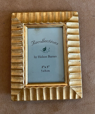 #ad 2 x 3quot; Holson Burnes Recollections Vintage Miniature gilt frame gold photo flute $26.50
