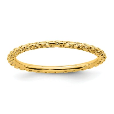 #ad Sterling Silver Stackable Expressions Gold plated Criss cross Ring $23.52