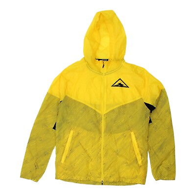 #ad Nike Trail Running Mens Yellow Polyester Lightweight Hooded Jacket Sportswear GBP 45.00