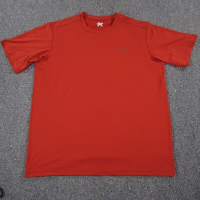 #ad Columbia Shirt Mens Extra Large Orange Layer Omni Dry Short Sleeve Polyester $18.99
