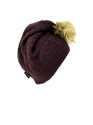 #ad Muk Luks Beanie Women#x27;s Juniors Knit Pom Hat Brown One Size Fits All New $8.10