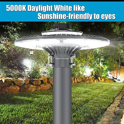 #ad Led Post Top Light 60W Dusk to Dawn Photocell Outdoor Circular Area Pole Lights $105.36