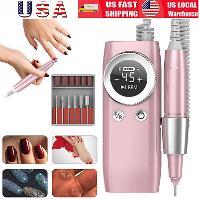 #ad 45000RPM Professional Brushless Nail Drill Machine Rechargeable Portable US Sell $99.98