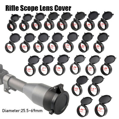 #ad Flip Up Scope Covers Rifle Scope Protect Objective Cap Lens Cover for Caliber $6.60