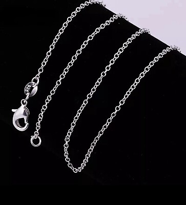 #ad 925 Sterling Silver Chain necklace Fashion Women 18 Inch $8.99