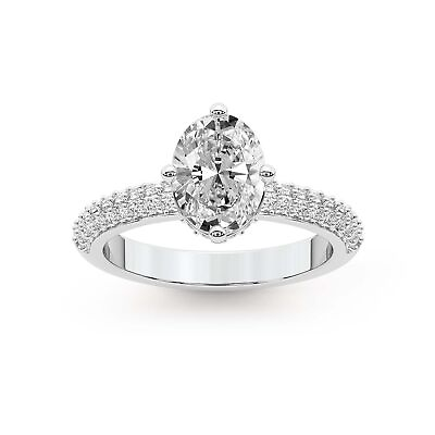 #ad IGI Certified Lab Created Diamond Ring 14K or 18K Gold Eloa Secret Halo Ring $1829.70