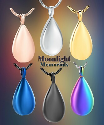 #ad New Teardrop Urn Cremation Pendant Ashes Memorial Necklace $14.95