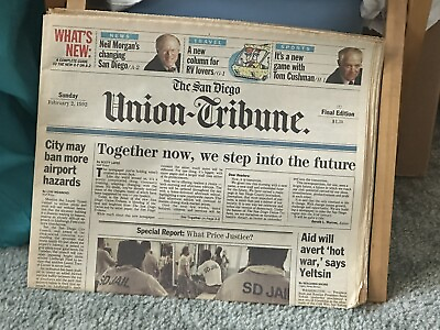 #ad Set of four significant San Diego newspaper editions $60.00