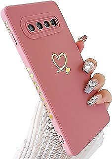 #ad Qokey for Galaxy S10 Plus Case Not fits S10 Cute Bling Plated Gold Love Heart w $19.98
