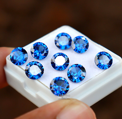 #ad Loose Gemstone Certified Ceylon Natural Blue Sapphire Round Cut 6mm 10 Pcs $20.79