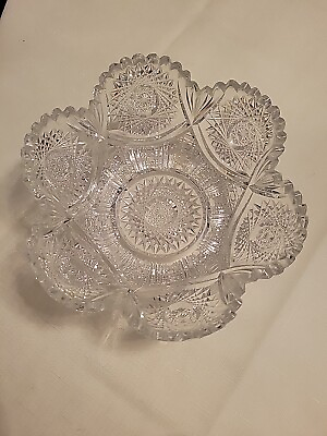 #ad Antique Beautiful Glass Bowl 9 1 2quot;W x 3 3 4quot;H Extraordinary $70.00