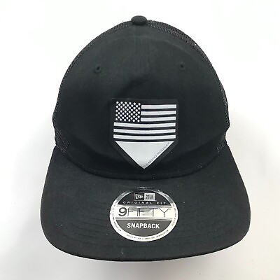 #ad New Era Hat Cap Snapback Trucker Baseball Black Adjustable Mesh Back Casual $22.77